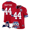 Friene NY.Giants #44 Cam Skattebo Player Red 100th Season & State Patch Vapor Limited Home Game Stitched Jerseys