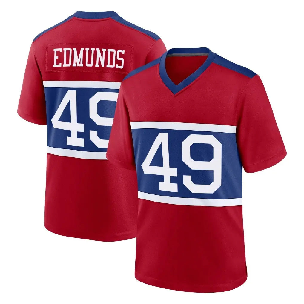 Friene NY.Giants #49 Tremaine Edmunds Player Red Century Home Game Stitched Jerseys