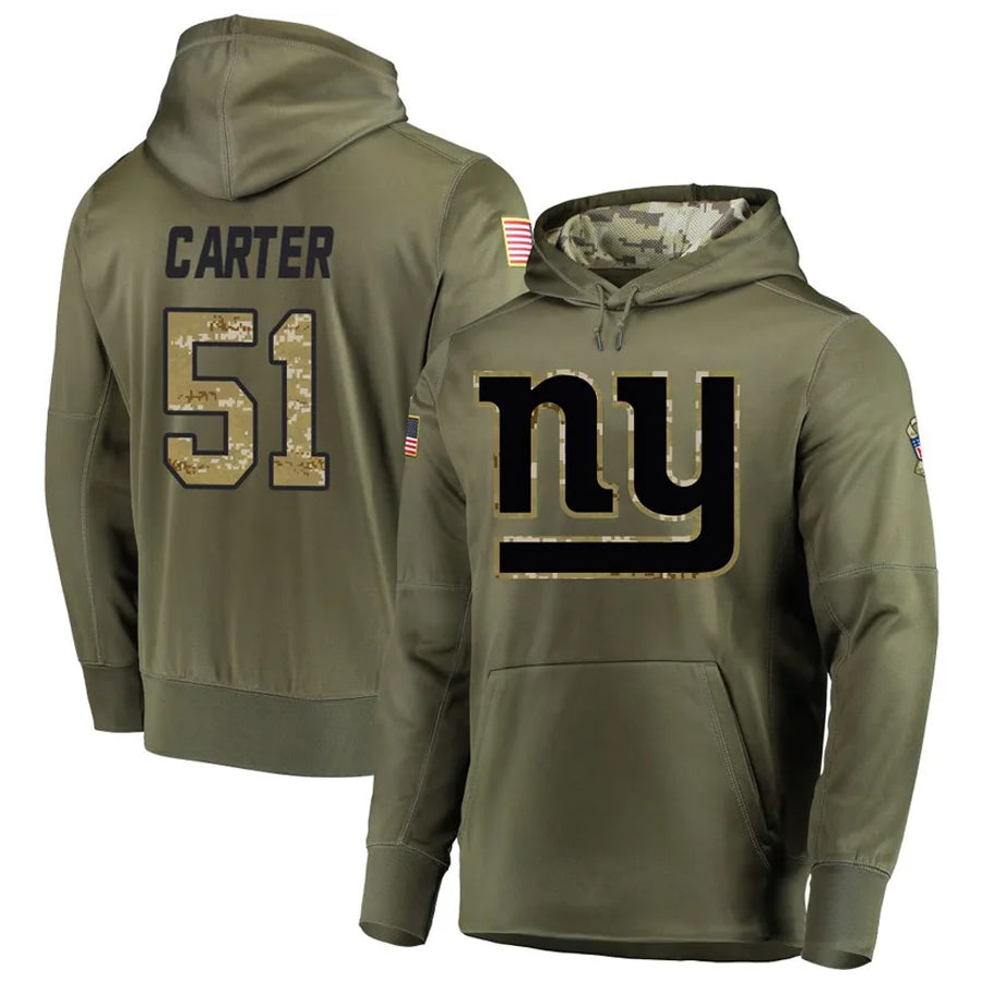 Friene NY.Giants #51 Abdul Carter Player Salute to Service Hoodies Stitched Jerseys