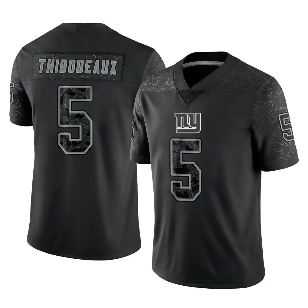 Friene NY.Giants #5 Kayvon Thibodeaux Player Black Limited Reflective Home Game Stitched Jerseys
