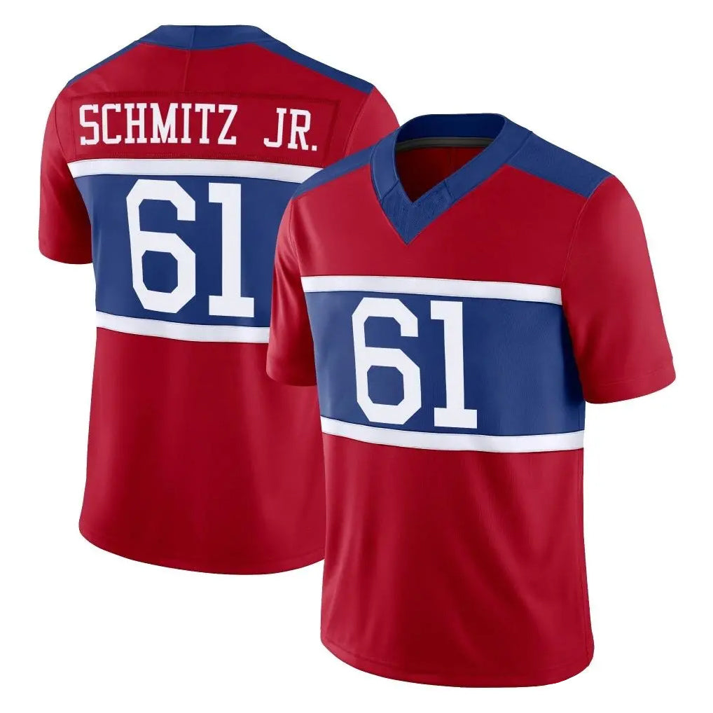 Friene NY.Giants #61 John Michael Schmitz Jr. Player Red Century Vapor F.U.S.E. Home Game Stitched Jerseys