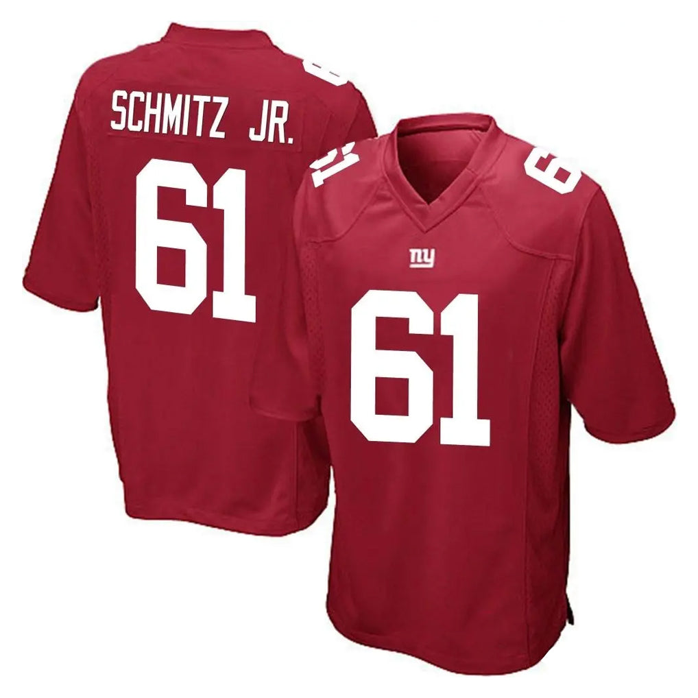 Friene NY.Giants #61 John Michael Schmitz Jr. Player Red Home Game Stitched Jerseys