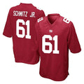 Friene NY.Giants #61 John Michael Schmitz Jr. Player Red Home Game Stitched Jerseys