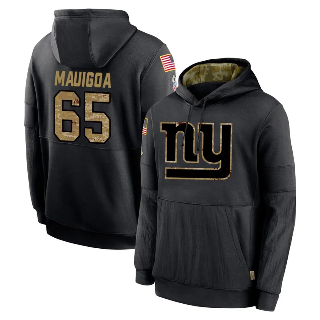 Friene NY.Giants #65 Francis Mauigoa Player Black Salute to Service Hoodies Limited Game Stitched Jerseys