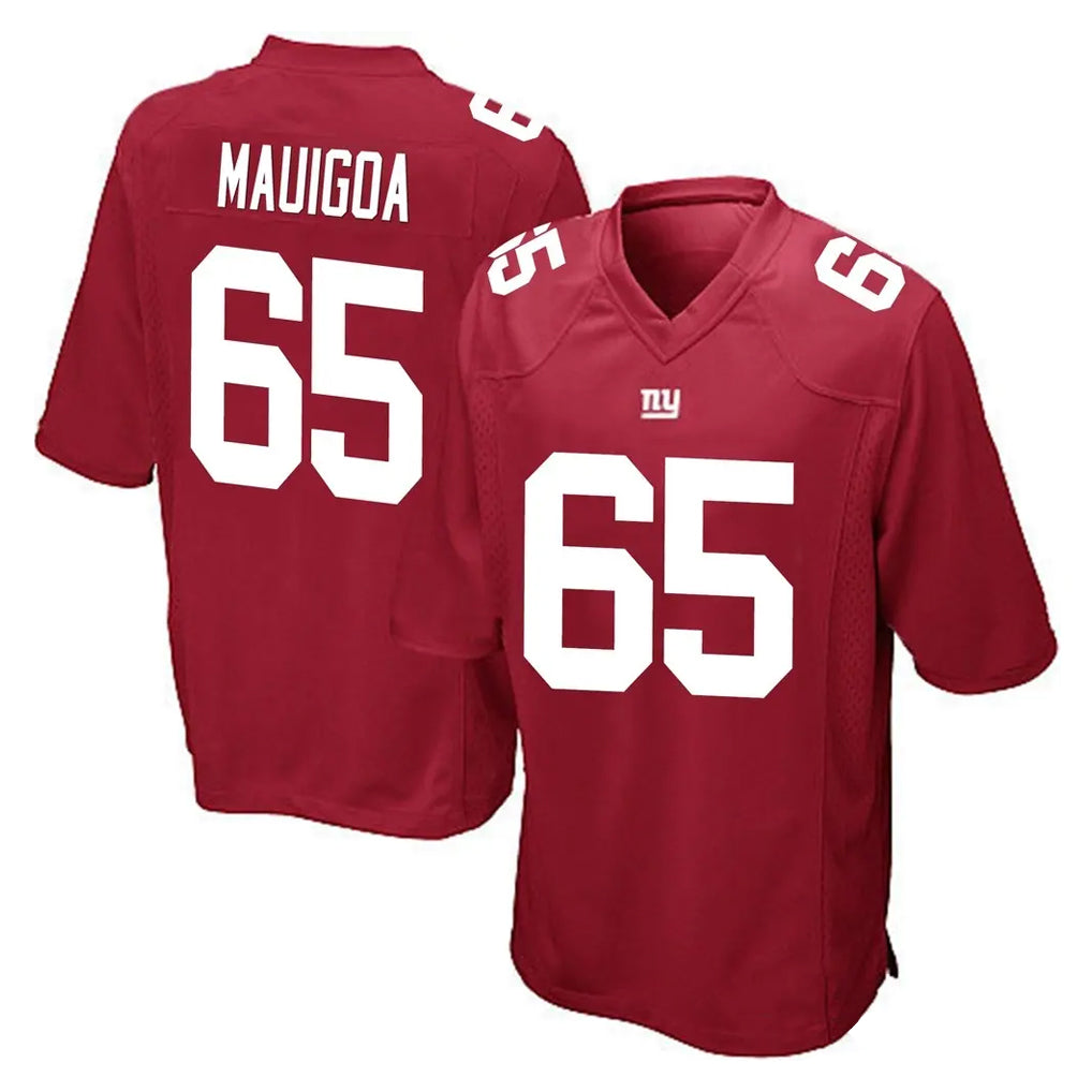 Friene NY.Giants #65 Francis Mauigoa Player Red Home Game Stitched Jerseys