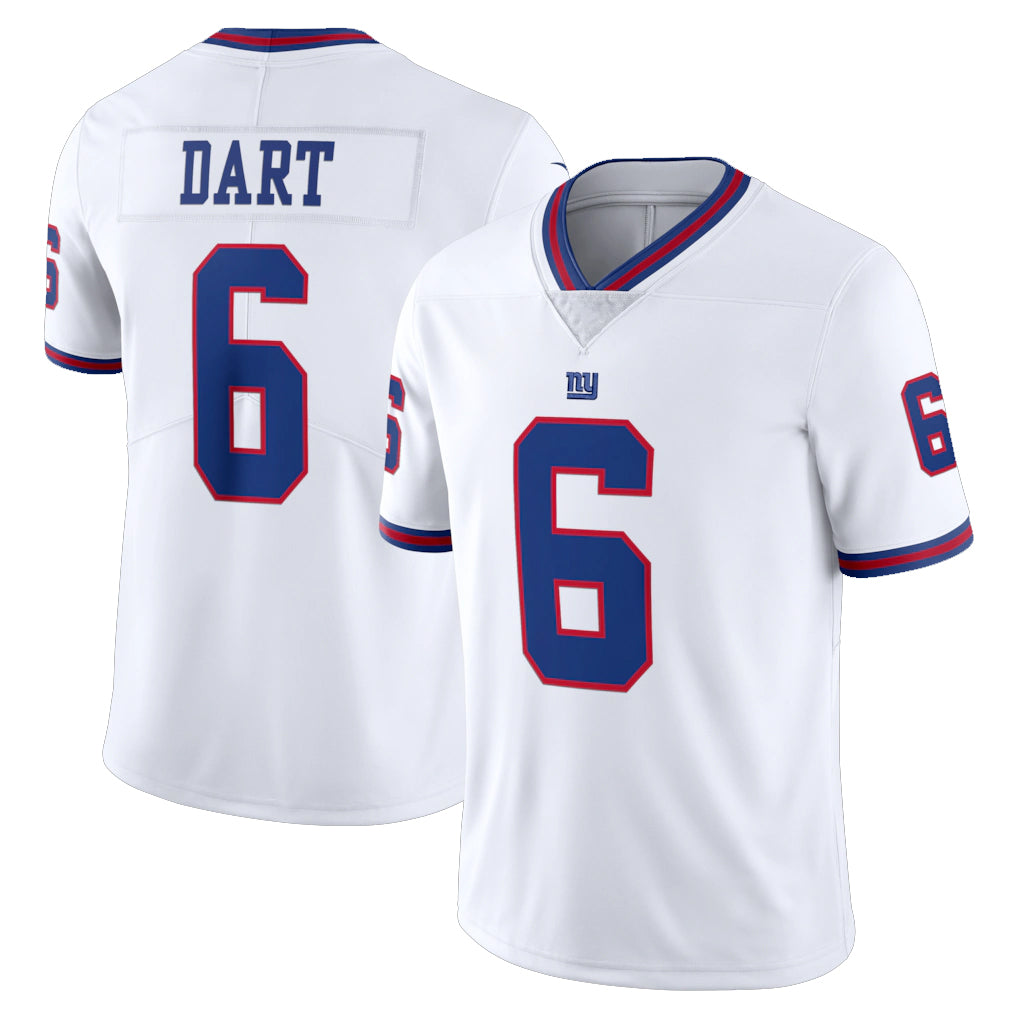 Friene NY.Giants #6 Jaxson Dart Player White Color Rush Home Game Stitched Jerseys