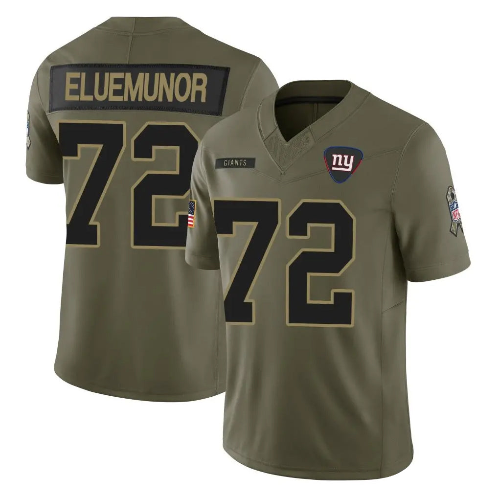 Friene NY.Giants #72 Jermaine Eluemunor Player Red Century Vapor F.U.S.E. Home Game Stitched Jerseys
