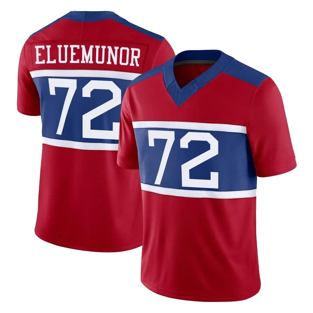 Friene NY.Giants #72 Jermaine Eluemunor Player Red Century Vapor F.U.S.E. Home Game Stitched Jerseys