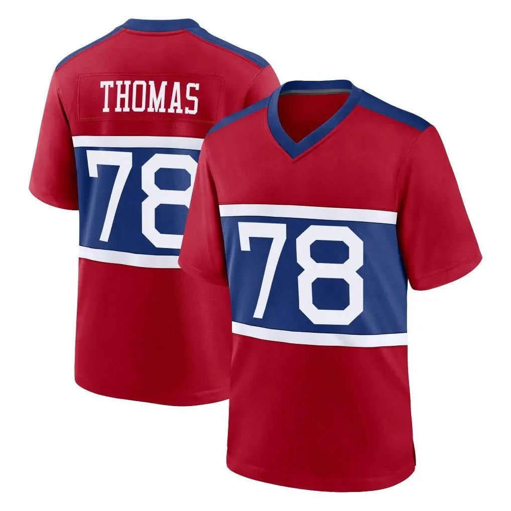 Friene NY.Giants #78 Andrew Thomas Player Red Century Home Game Stitched Jerseys