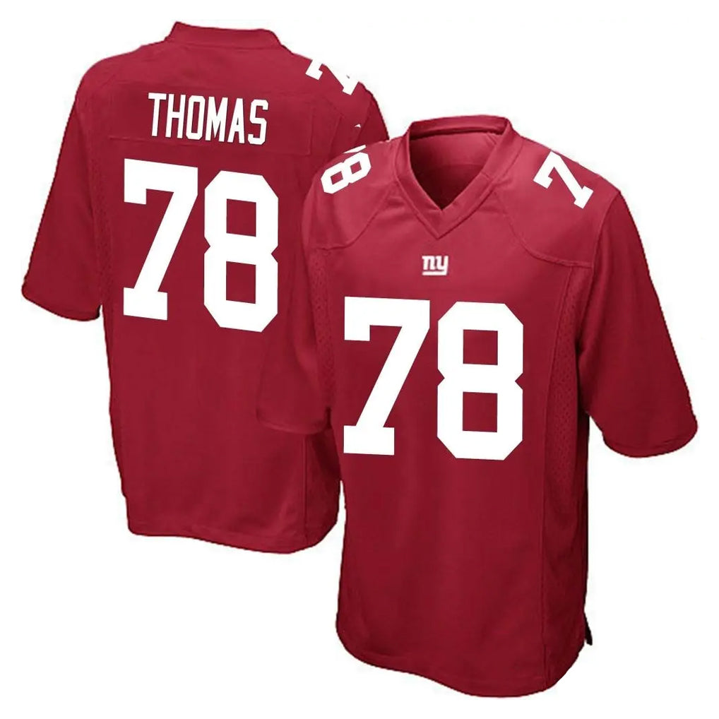 Friene NY.Giants #78 Andrew Thomas Player Red Home Game Stitched Jerseys