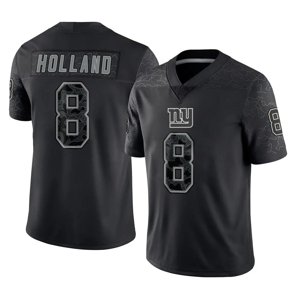 Friene NY.Giants #8 Jevon Holland Player Black Limited Reflective Home Game Stitched Jerseys