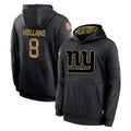 Friene NY.Giants #8 Jevon Holland Player Black Salute to Service Hoodies Limited Game Stitched Jerseys
