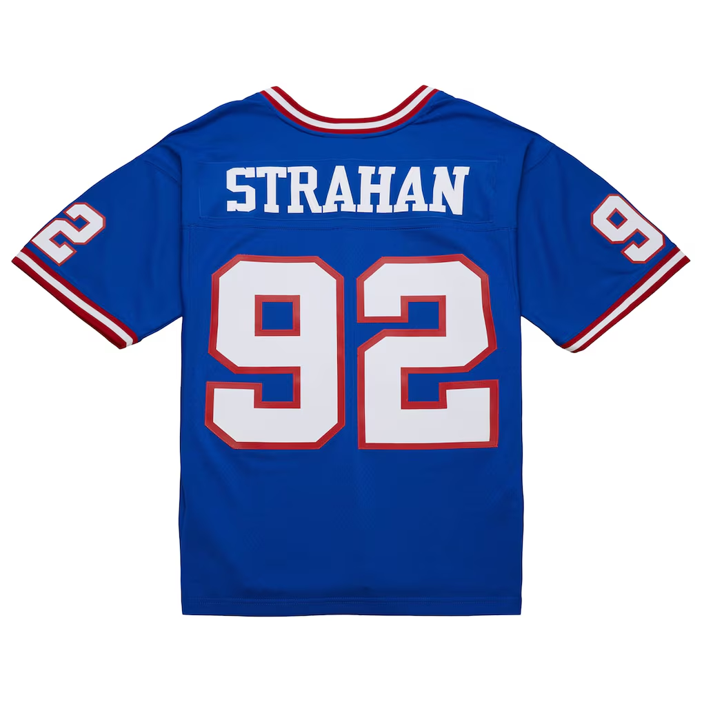 Friene NY.Giants #92 Michael Strahan Mitchell & Ness Royal Big & Tall 1993 Retired Player Replica Puhic Stitched Jerseys
