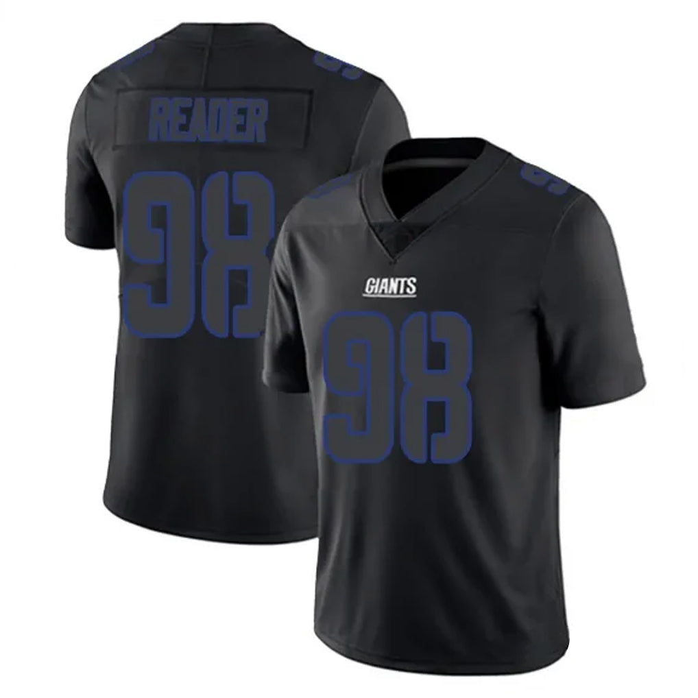 Friene NY.Giants #98 DJ Reader Player Black Impact Limited Home Game Stitched Jerseys