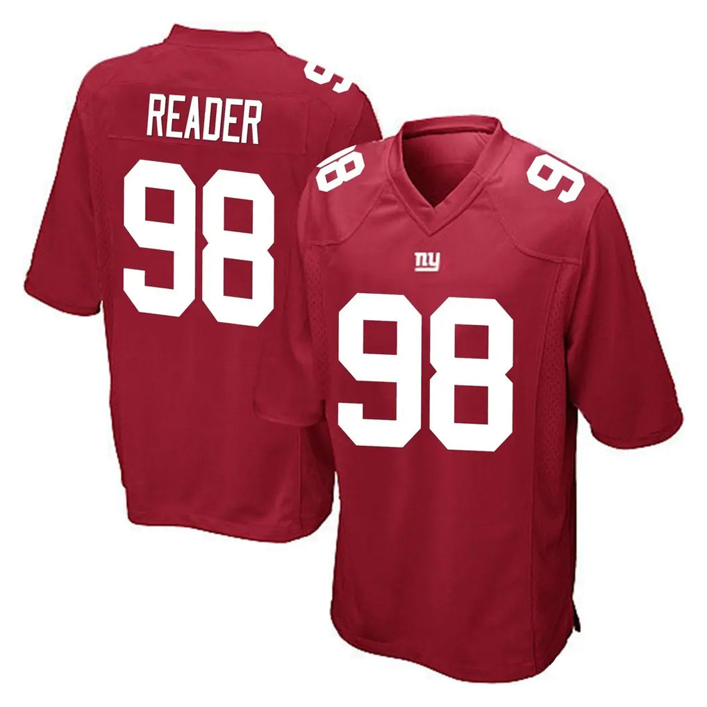 Friene NY.Giants #98 DJ Reader Player Red Home Game Stitched Jerseys