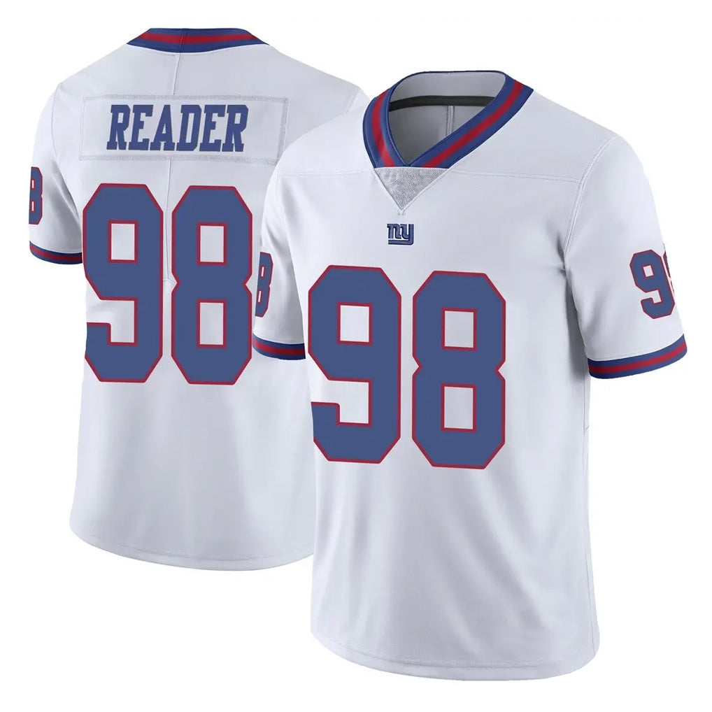 Friene NY.Giants #98 DJ Reader Player White Color Rush Home Game Stitched Jerseys