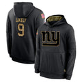 Friene NY.Giants #9 Lsaiah Likely Player Black Salute to Service Hoodies Limited Game Stitched Jerseys