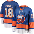 Friene NY.Islanders #18 Pierre Engvall Blue Home Premier Breakaway Player Jerseys