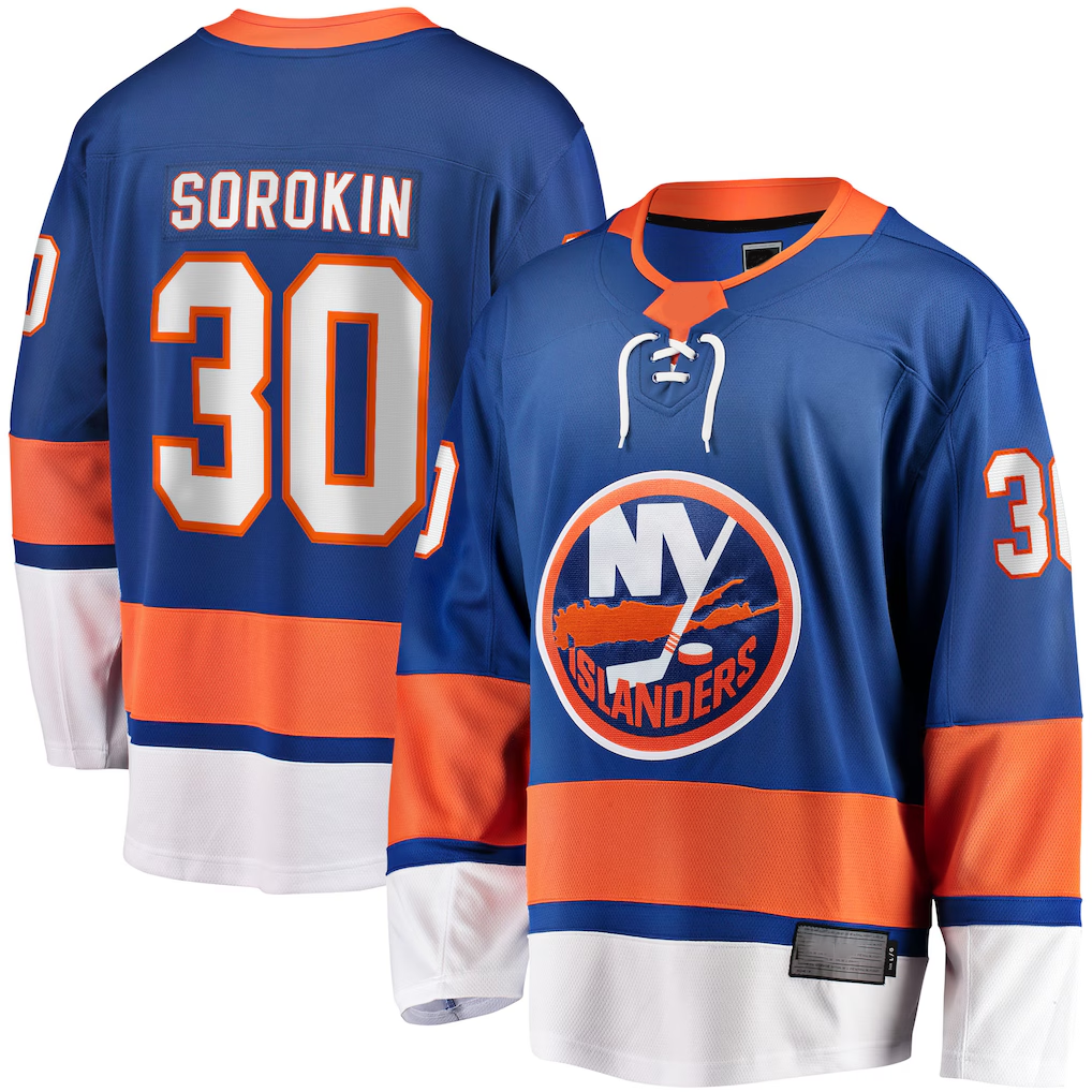 Friene NY.Islanders #30 Ilya Sorokin Royal Home Breakaway Player Jerseys