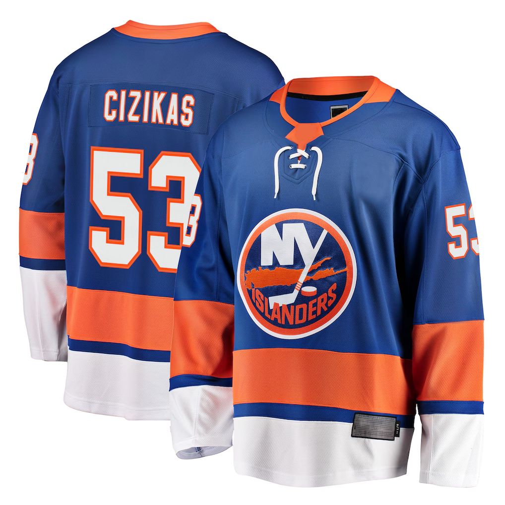 Friene NY.Islanders #53 Casey Cizikas Royal Breakaway Player Jerseys