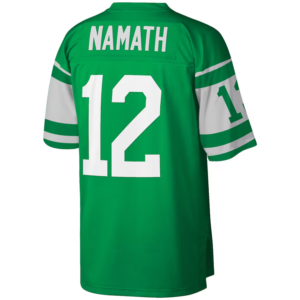 Friene NY.Jets #12 Joe Namath Mitchell & Ness Kelly Green Legacy Replica Puhic Stitched Jerseys