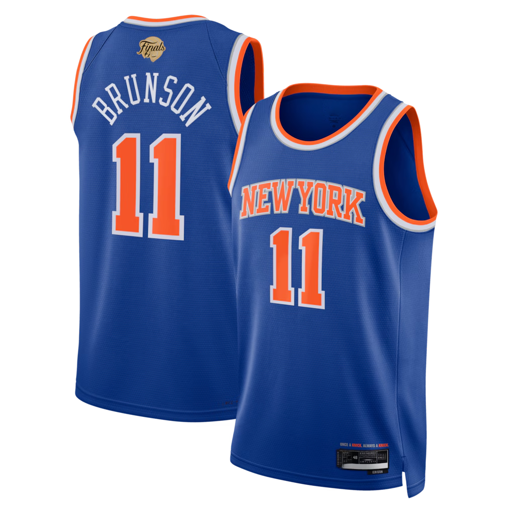Friene NY.Knicks #11 Jalen Brunson  Blue 2026  Finals Patch Swingman Jerseys - Icon Edition