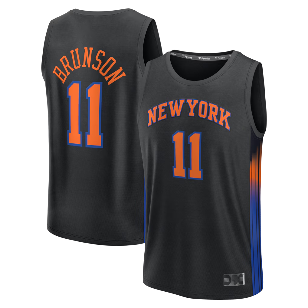 Friene NY.Knicks #11 Jalen Brunson Black Fast Break Jerseys - Statement Edition