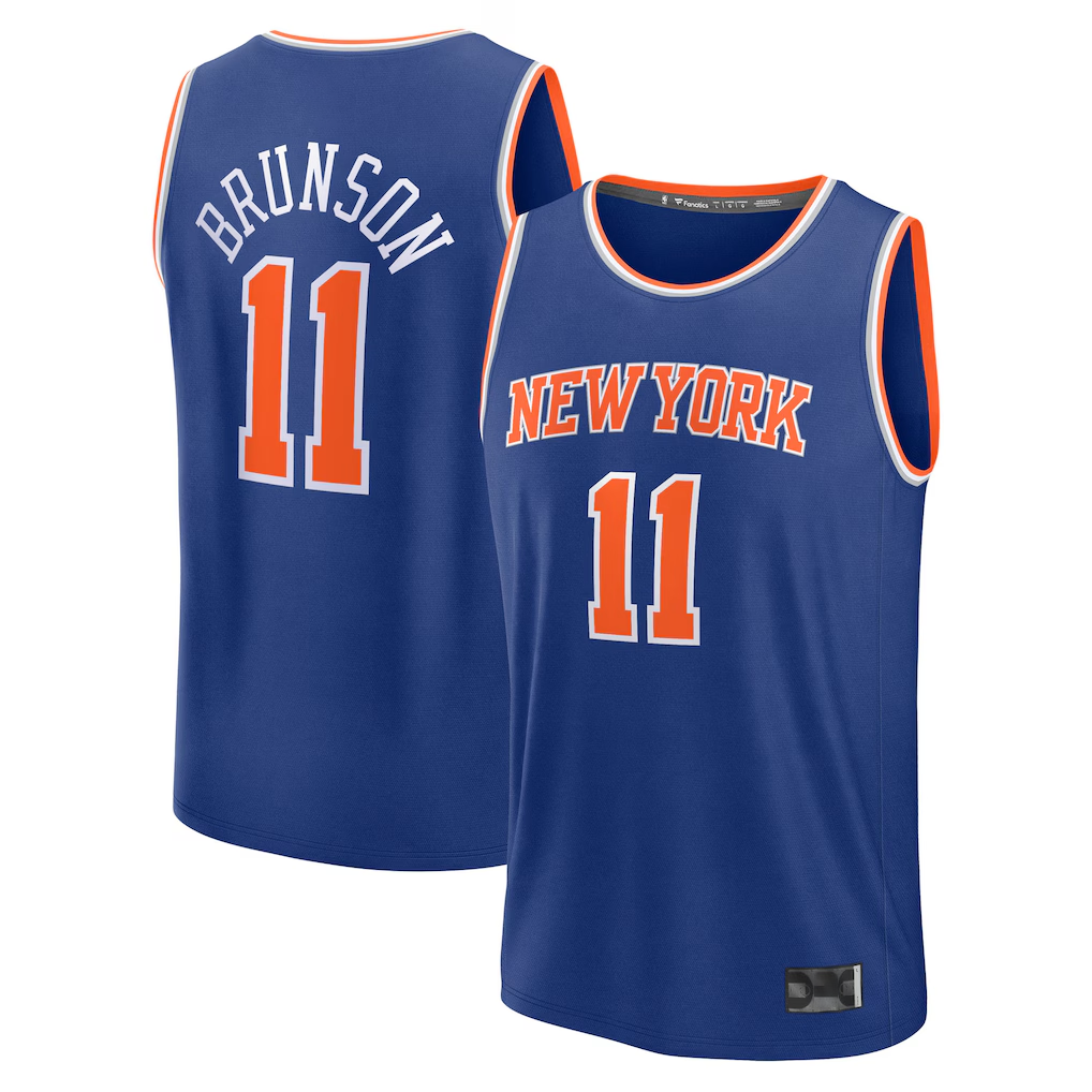 Friene NY.Knicks #11 Jalen Brunson  Blue Fast Break Replica Player Jerseys - Icon Edition