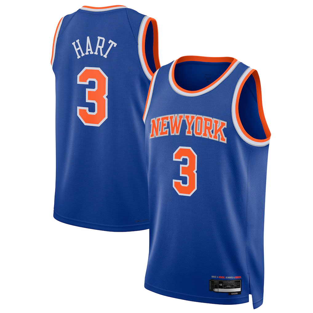 Friene NY.Knicks #3 Josh Hart Blue Swingman Player Jerseys - Icon Edition