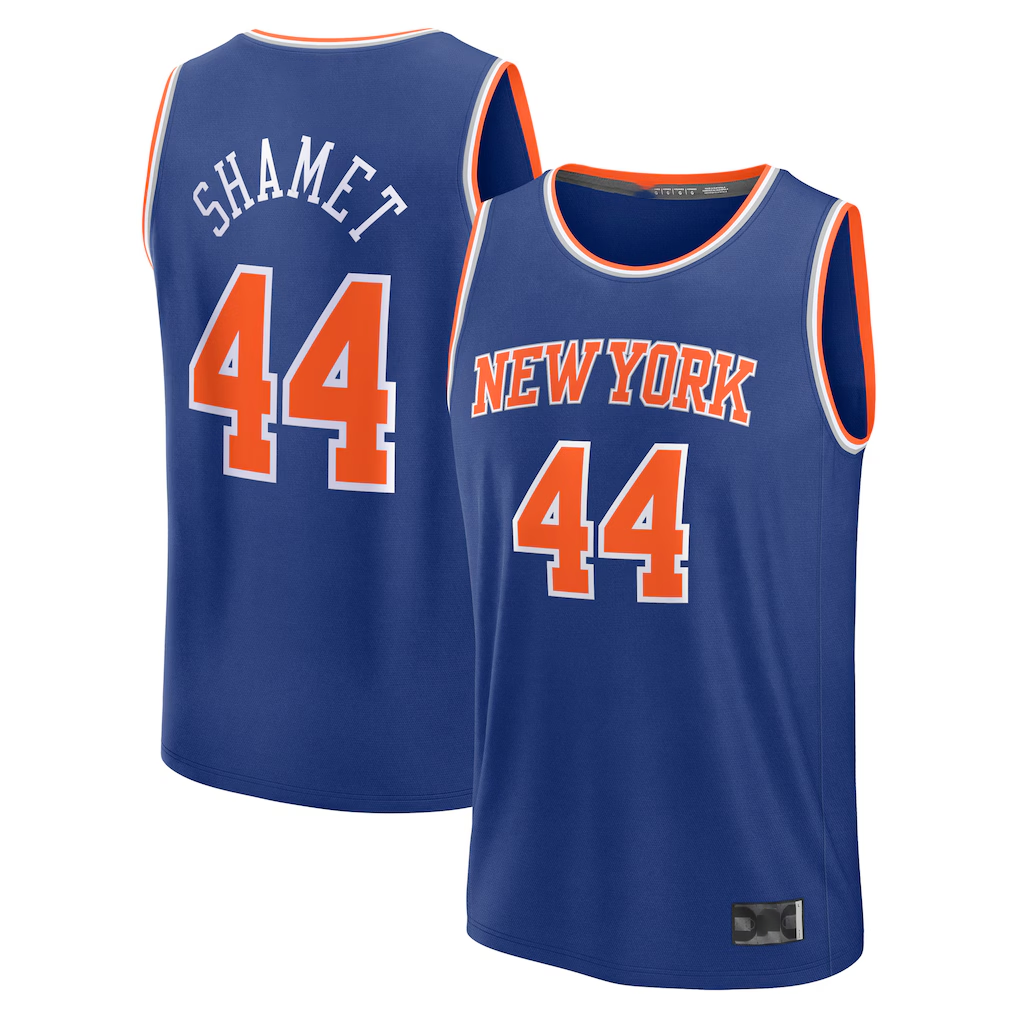 Friene NY.Knicks #44 Landry Shamet Blue Fast Break Replica Player Stitched Jerseys- Icon Edition