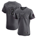 Friene NY.Mets #12 Francisco Lindor Player Gray City Connect Limited Elite Home Stitched Jerseys