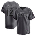 Friene NY.Mets #12 Francisco Lindor Player Gray City Connect Limited Stitched Jerseys