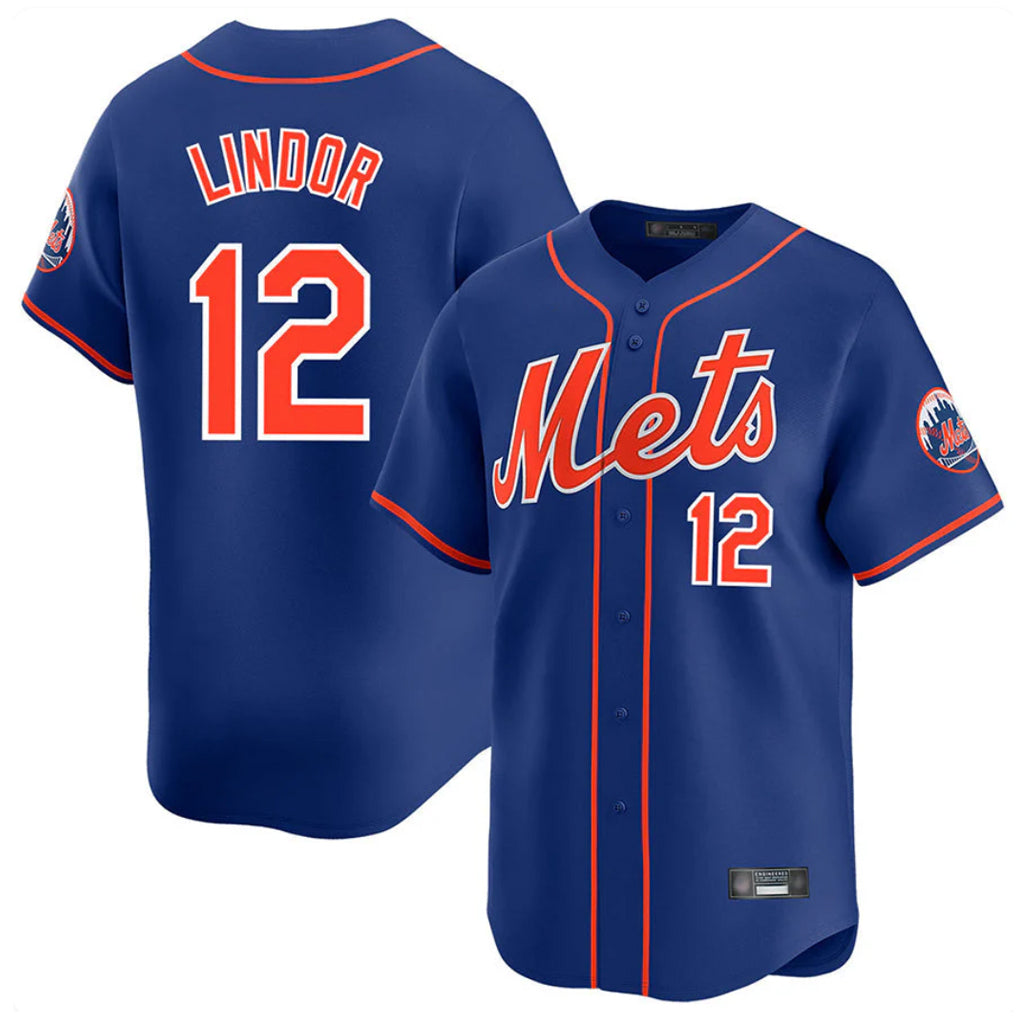 Friene NY.Mets #12 Francisco Lindor Player Royal Home Limited Stitched Jerseys