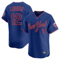 Friene NY.Mets #12 Francisco Lindor Player Royal T-shirt Home Limited Elite Stitched Jerseys
