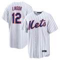 Friene NY.Mets #12 Francisco Lindor Player White Home Replica Stitched Jerseys