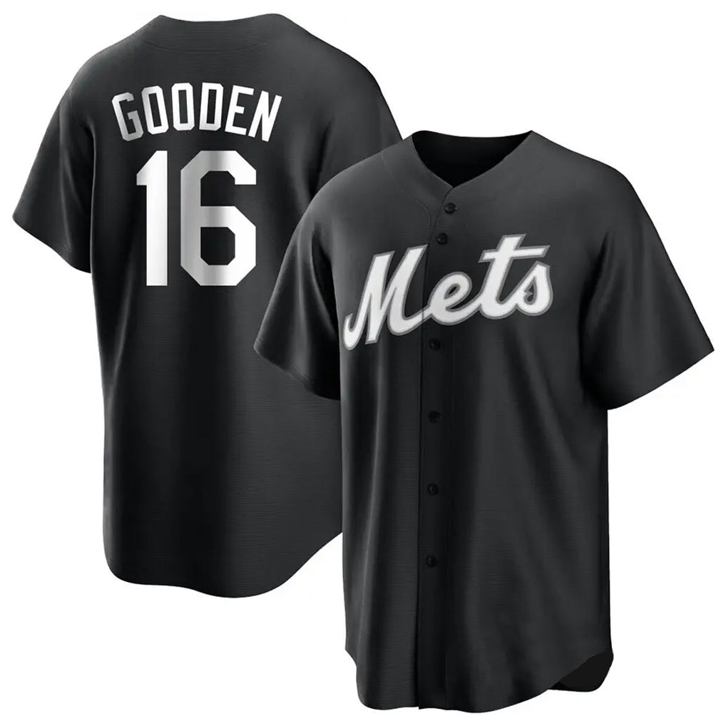 Friene NY.Mets #16 Dwight Gooden Player Black Home Game Stitched Jerseys