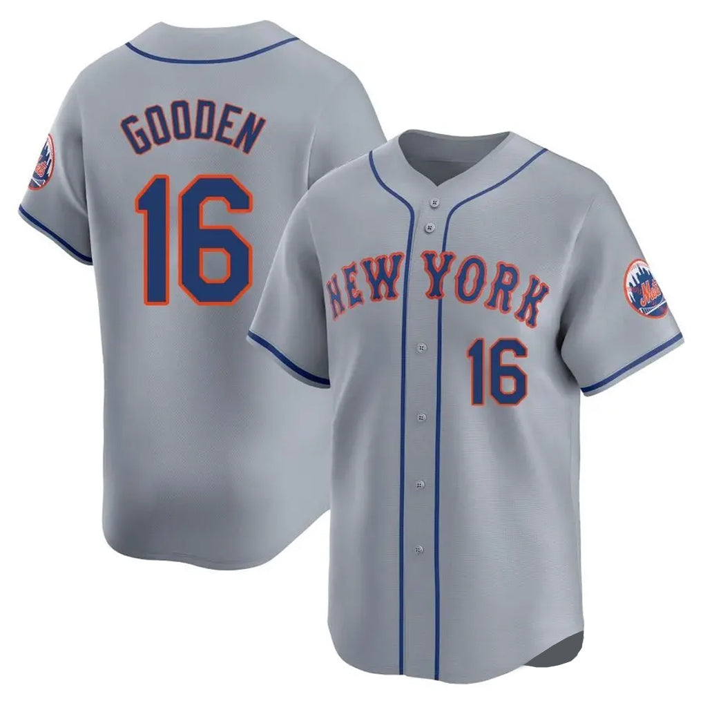 Friene NY.Mets #16 Dwight Gooden Player Gray Road Limited Home Stitched Jerseys