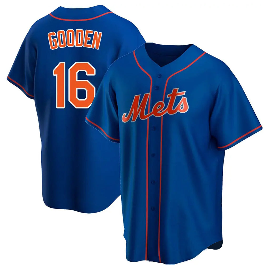 Friene NY.Mets #16 Dwight Gooden Player Royal Home Game Stitched Jerseys
