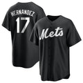 Friene NY.Mets #17 Keith Hernandez Player Black Home Game Stitched Jerseys