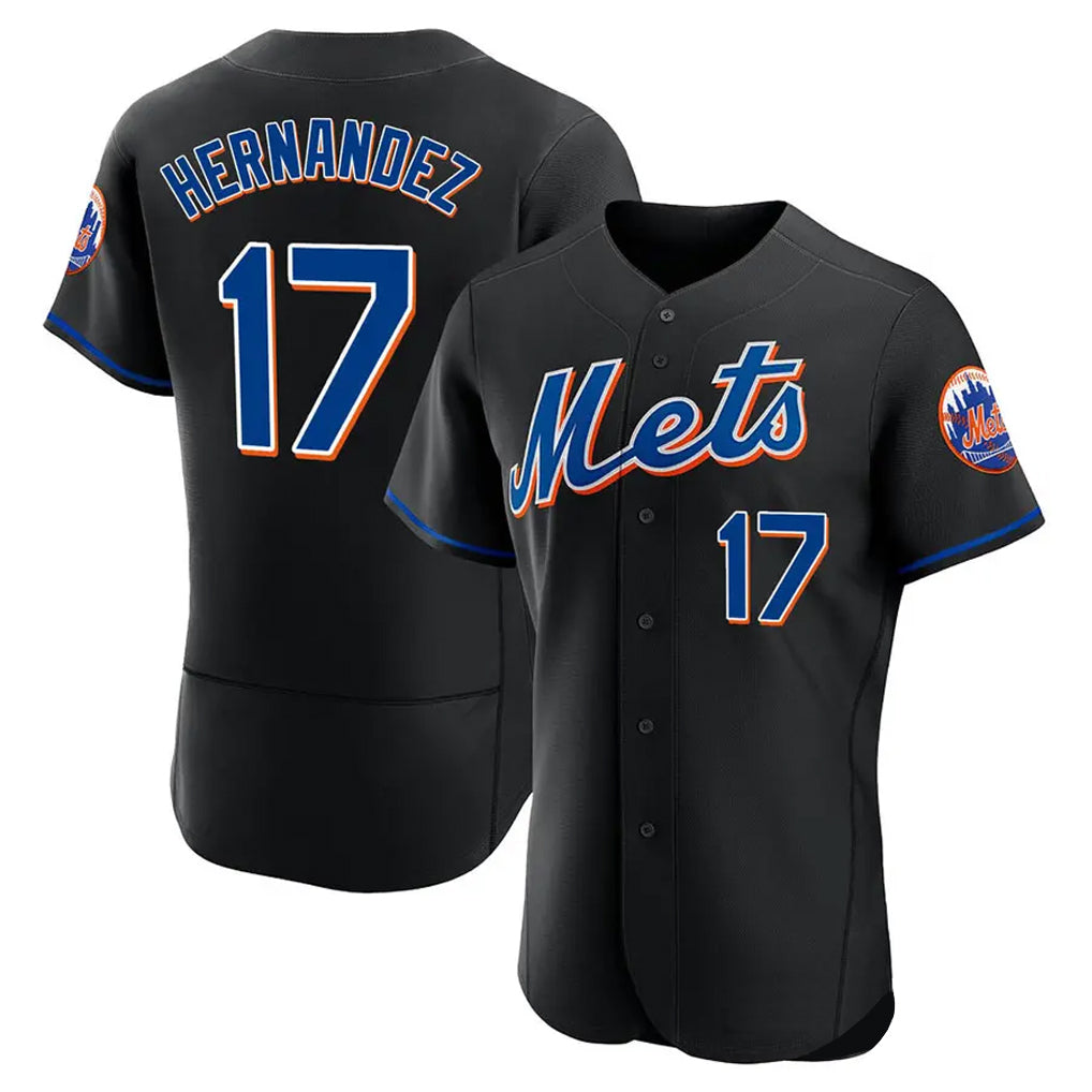 Friene NY.Mets #17 Keith Hernandez Player Black Replica Home Limited Elite Stitched Jerseys