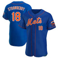 Friene NY.Mets #18 Darryl Strawberry Player Royal Limited Elite Home Stitched Jerseys