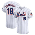 Friene NY.Mets #18 Darryl Strawberry Player White Home Limited Elite Stitched Jerseys
