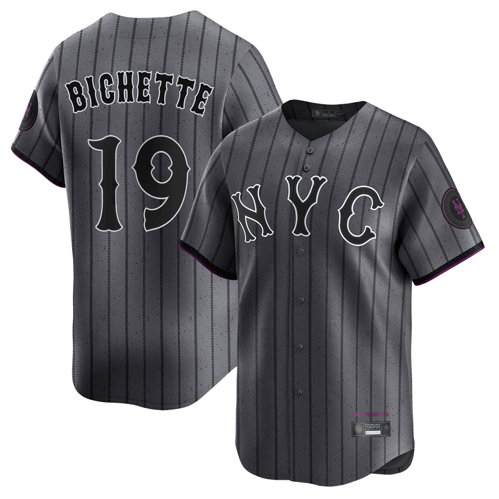 Friene NY.Mets #19 Bo Bichette Player Gray City Connect Limited Stitched Jerseys