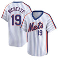 Friene NY.Mets #19 Bo Bichette Player White Cooperstown Collection T-shirt Game Stitched Jerseys
