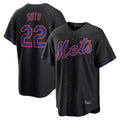 Friene NY.Mets #22 Juan Soto Player Black Alternate Home Game Stitched Jerseys