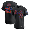 Friene NY.Mets #22 Juan Soto Player Black Home Limited Elite Stitched Jerseys
