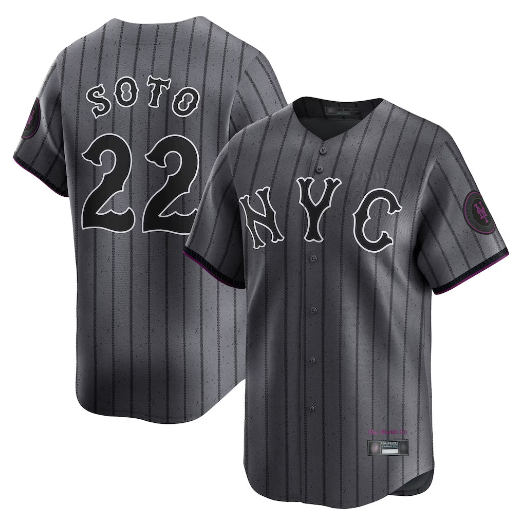 Friene NY.Mets #22 Juan Soto Player Gray City Connect Limited Stitched Jerseys