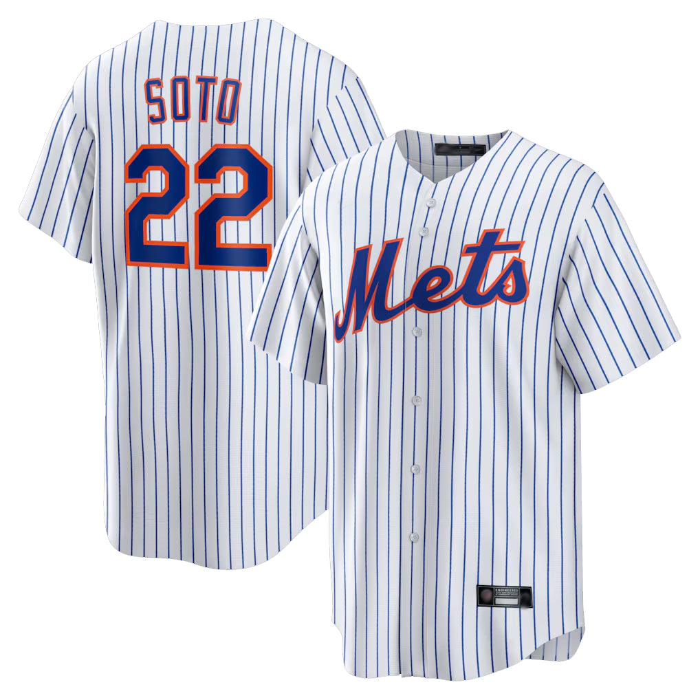 Friene NY.Mets #22 Juan Soto Player White Home Game Stitched Jerseys