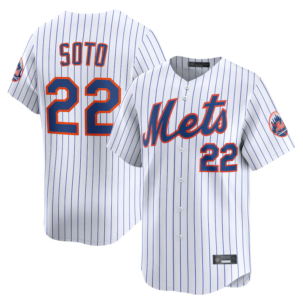 Friene NY.Mets #22 Juan Soto Player White Home Limited Stitched Jerseys