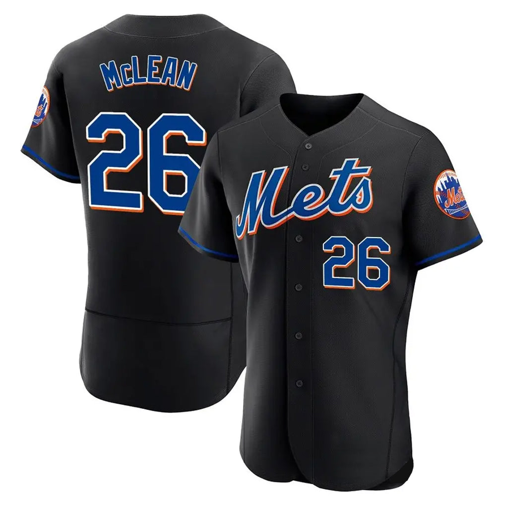Friene NY.Mets #26 Nolan McLean Player Black Replica Home Limited Elite Stitched Jerseys